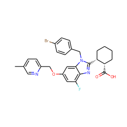Cc1ccc(COc2cc(F)c3nc([C@@H]4CCCC[C@@H]4C(=O)O)n(Cc4ccc(Br)cc4)c3c2)nc1 ZINC000226016750