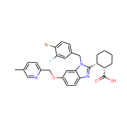 Cc1ccc(COc2ccc3nc([C@@H]4CCCC[C@@H]4C(=O)O)n(Cc4ccc(Br)c(F)c4)c3c2)nc1 ZINC000226021925