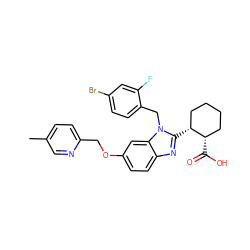 Cc1ccc(COc2ccc3nc([C@@H]4CCCC[C@@H]4C(=O)O)n(Cc4ccc(Br)cc4F)c3c2)nc1 ZINC000218151479