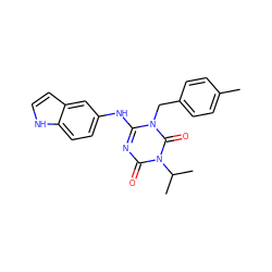 Cc1ccc(Cn2c(Nc3ccc4[nH]ccc4c3)nc(=O)n(C(C)C)c2=O)cc1 ZINC000143017387