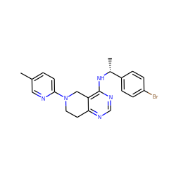 Cc1ccc(N2CCc3ncnc(N[C@H](C)c4ccc(Br)cc4)c3C2)nc1 ZINC000114997483