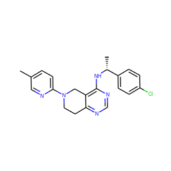 Cc1ccc(N2CCc3ncnc(N[C@H](C)c4ccc(Cl)cc4)c3C2)nc1 ZINC000114997875