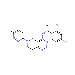 Cc1ccc(N2CCc3ncnc(N[C@H](C)c4ccc(Cl)cc4Cl)c3C2)nc1 ZINC000114995090