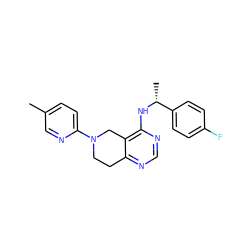 Cc1ccc(N2CCc3ncnc(N[C@H](C)c4ccc(F)cc4)c3C2)nc1 ZINC000035077859