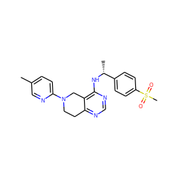 Cc1ccc(N2CCc3ncnc(N[C@H](C)c4ccc(S(C)(=O)=O)cc4)c3C2)nc1 ZINC000114999863