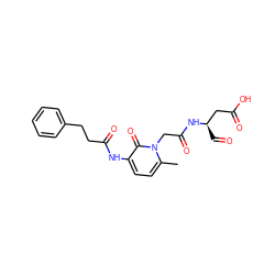 Cc1ccc(NC(=O)CCc2ccccc2)c(=O)n1CC(=O)N[C@H](C=O)CC(=O)O ZINC000026275597