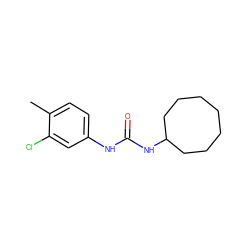 Cc1ccc(NC(=O)NC2CCCCCCC2)cc1Cl ZINC000072116965