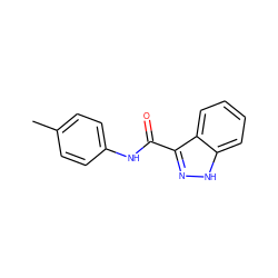 Cc1ccc(NC(=O)c2n[nH]c3ccccc23)cc1 ZINC000008286987