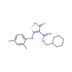 Cc1ccc(Nc2s[nH]c(=O)c2C(=N)NCC2CCCCC2)c(C)c1 ZINC000101046686