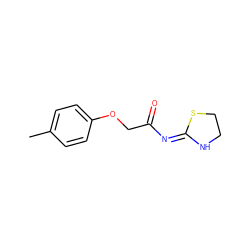 Cc1ccc(OCC(=O)/N=C2/NCCS2)cc1 ZINC000000308296