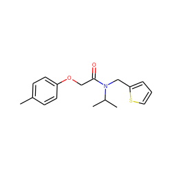Cc1ccc(OCC(=O)N(Cc2cccs2)C(C)C)cc1 ZINC000143919765