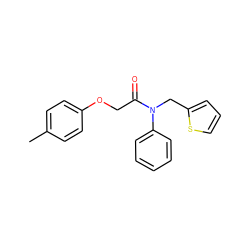 Cc1ccc(OCC(=O)N(Cc2cccs2)c2ccccc2)cc1 ZINC000143149712