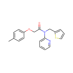 Cc1ccc(OCC(=O)N(Cc2cccs2)c2ccccn2)cc1 ZINC000027664015