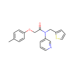 Cc1ccc(OCC(=O)N(Cc2cccs2)c2cccnc2)cc1 ZINC000143479194