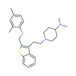 Cc1ccc(OCc2sc3ccccc3c2CCN2CCC(N(C)C)CC2)c(C)c1 ZINC000027526658