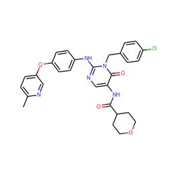 Cc1ccc(Oc2ccc(Nc3ncc(NC(=O)C4CCOCC4)c(=O)n3Cc3ccc(Cl)cc3)cc2)cn1 ZINC000204092177