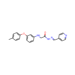 Cc1ccc(Oc2cccc(NCC(=O)N/N=C/c3ccncc3)c2)cc1 ZINC000201289726
