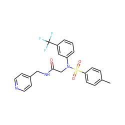 Cc1ccc(S(=O)(=O)N(CC(=O)NCc2ccncc2)c2cccc(C(F)(F)F)c2)cc1 ZINC000016309690