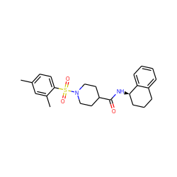 Cc1ccc(S(=O)(=O)N2CCC(C(=O)N[C@@H]3CCCc4ccccc43)CC2)c(C)c1 ZINC000026565448
