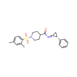 Cc1ccc(S(=O)(=O)N2CCC(C(=O)N[C@H]3C[C@@H]3c3ccccc3)CC2)c(C)c1 ZINC000095594840