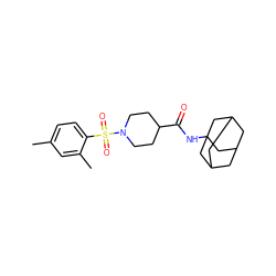 Cc1ccc(S(=O)(=O)N2CCC(C(=O)NC34CC5CC(CC(C5)C3)C4)CC2)c(C)c1 ZINC000016022372