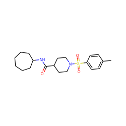 Cc1ccc(S(=O)(=O)N2CCC(C(=O)NC3CCCCCC3)CC2)cc1 ZINC000001156931
