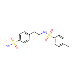 Cc1ccc(S(=O)(=O)NCCc2ccc(S(N)(=O)=O)cc2)cc1 ZINC000000680538