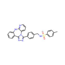 Cc1ccc(S(=O)(=O)NCc2ccc(-c3nnc4n3-c3cccnc3Nc3ccccc3-4)cc2)cc1 ZINC000096174051