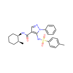 Cc1ccc(S(=O)(=O)Nc2c(C(=O)N[C@@H]3CCCC[C@@H]3C)cnn2-c2ccccc2)cc1 ZINC000073163867