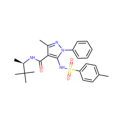 Cc1ccc(S(=O)(=O)Nc2c(C(=O)N[C@H](C)C(C)(C)C)c(C)nn2-c2ccccc2)cc1 ZINC000073142273
