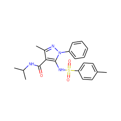Cc1ccc(S(=O)(=O)Nc2c(C(=O)NC(C)C)c(C)nn2-c2ccccc2)cc1 ZINC000073165070