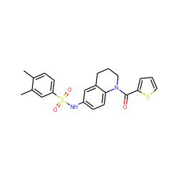 Cc1ccc(S(=O)(=O)Nc2ccc3c(c2)CCCN3C(=O)c2cccs2)cc1C ZINC000008608628