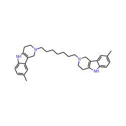 Cc1ccc2[nH]c3c(c2c1)CN(CCCCCCCN1CCc2[nH]c4ccc(C)cc4c2C1)CC3 ZINC000205027166