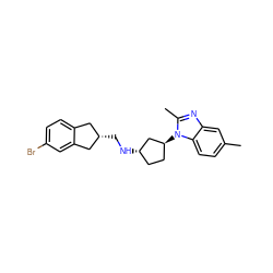 Cc1ccc2c(c1)nc(C)n2[C@H]1CC[C@H](NC[C@H]2Cc3ccc(Br)cc3C2)C1 ZINC000096923122