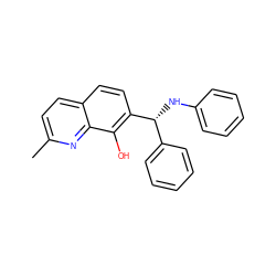 Cc1ccc2ccc([C@H](Nc3ccccc3)c3ccccc3)c(O)c2n1 ZINC000001694070