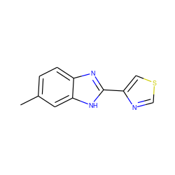 Cc1ccc2nc(-c3cscn3)[nH]c2c1 ZINC000013679474