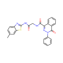 Cc1ccc2nc(NC(=O)CNC(=O)c3nn(-c4ccccc4)c(=O)c4ccccc34)sc2c1 ZINC000095581367