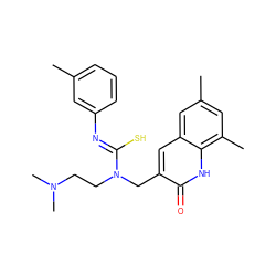 Cc1cccc(/N=C(\S)N(CCN(C)C)Cc2cc3cc(C)cc(C)c3[nH]c2=O)c1 ZINC000008686782