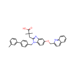 Cc1cccc(-c2ccc(Cn3c(CC(C)(C)C(=O)O)nc4cc(OCc5ccc6ccccc6n5)ccc43)cc2)c1 ZINC000226107051