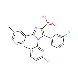 Cc1cccc(-c2nc(C(=O)O)c(-c3cccc(Cl)c3)n2-c2cc(Cl)ccc2C)c1 ZINC000098208312
