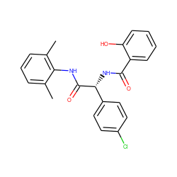 Cc1cccc(C)c1NC(=O)[C@H](NC(=O)c1ccccc1O)c1ccc(Cl)cc1 ZINC000004592611