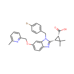 Cc1cccc(COc2ccc3nc([C@@H]4[C@H](C(=O)O)C4(C)C)n(Cc4ccc(Br)cc4)c3c2)n1 ZINC000226017330
