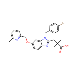 Cc1cccc(COc2ccc3nc(CC(C)(C)C(=O)O)n(Cc4ccc(Br)cc4)c3c2)n1 ZINC000218060209
