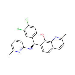Cc1cccc(N[C@@H](c2ccc(Cl)c(Cl)c2)c2ccc3ccc(C)nc3c2O)n1 ZINC000202327795