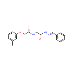 Cc1cccc(OCC(=O)NCC(=O)N/N=C/c2ccccc2)c1 ZINC000001922008
