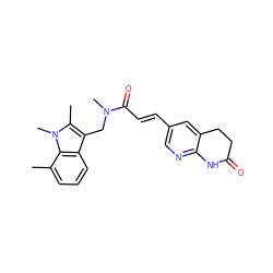 Cc1cccc2c(CN(C)C(=O)/C=C/c3cnc4c(c3)CCC(=O)N4)c(C)n(C)c12 ZINC000000596506