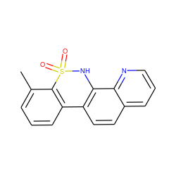 Cc1cccc2c1S(=O)(=O)Nc1c-2ccc2cccnc12 ZINC000205638317