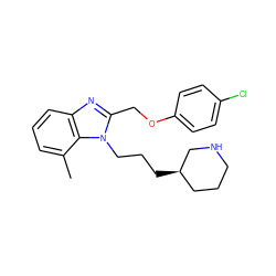Cc1cccc2nc(COc3ccc(Cl)cc3)n(CCC[C@@H]3CCCNC3)c12 ZINC000013780294