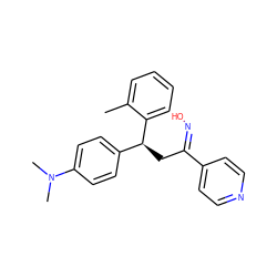 Cc1ccccc1[C@@H](C/C(=N\O)c1ccncc1)c1ccc(N(C)C)cc1 ZINC000096273742