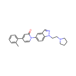 Cc1ccccc1-c1ccn(-c2ccc3c(cnn3CCN3CCCC3)c2)c(=O)c1 ZINC000059081777